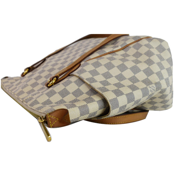 Louis Vuitton Totally MM Damier Azur Shoulder Bag White - corner side view