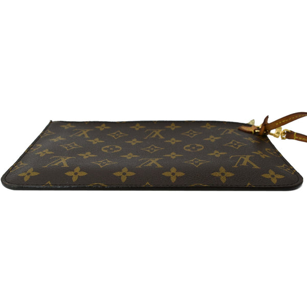 LOUIS VUITTON Neverfull Monogram Canvas Pochette Wristlet Pouch Brown