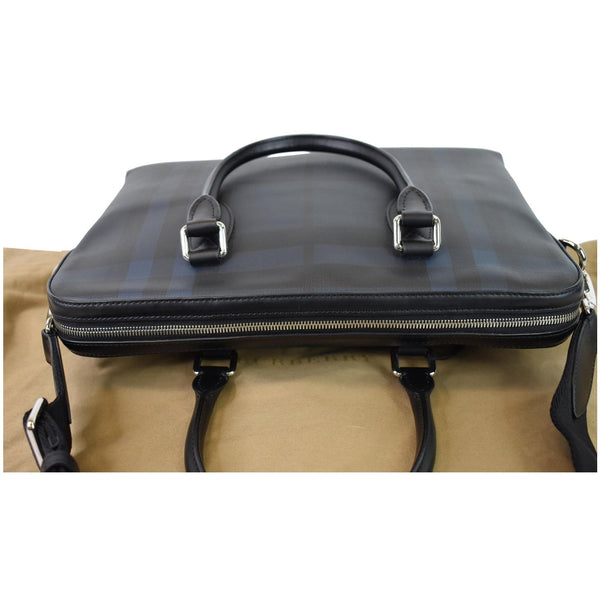 BURBERRY Hambleton London Check Briefcase Messenger Bag Blue