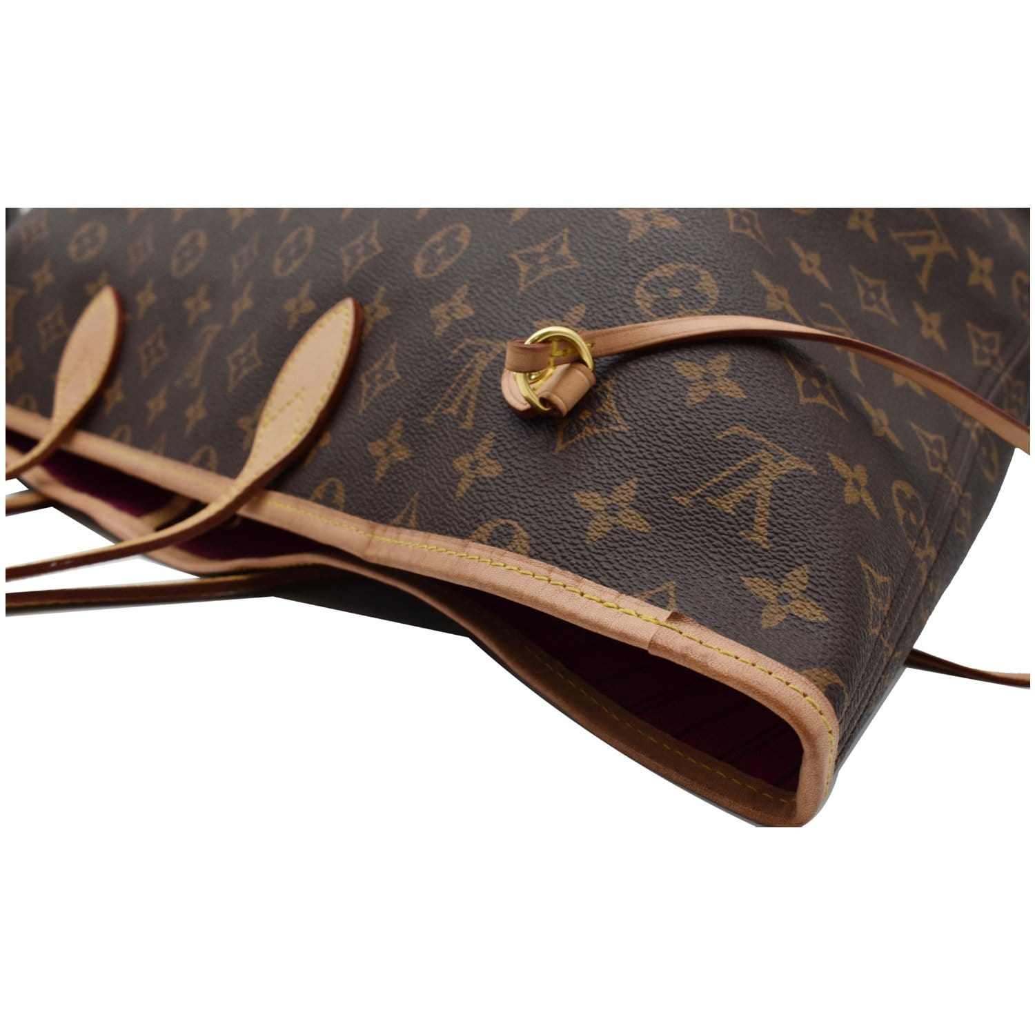 Neverfull cloth tote Louis Vuitton Brown in Fabric - 32389289