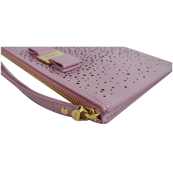 SALVATORE FERRAGAMO Vara Twinkle Wristlet Pouch Pink