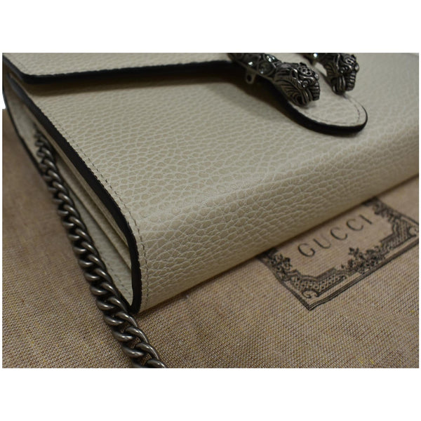 GUCCI Dionysus Mini Leather Chain Shoulder Bag Off White 401231