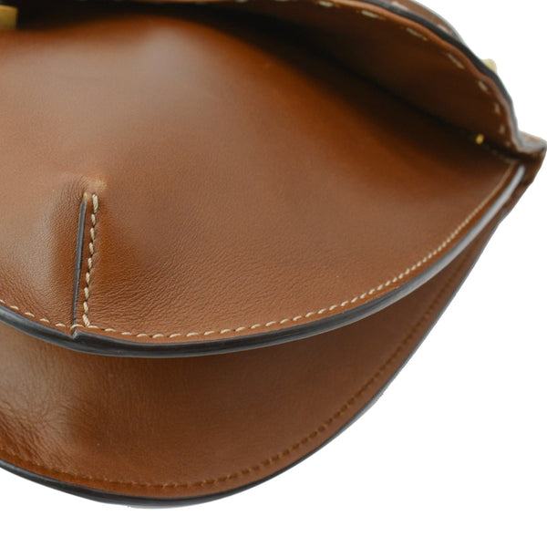 GUCCI GG Marmont Calfskin Leather Shoulder Bag Brown 409154