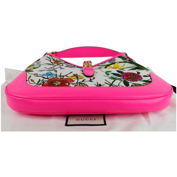 GUCCI Flora Jackie Medium Canvas Hobo Bag Pink 550152