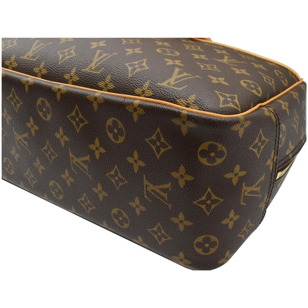 LOUIS VUITTON Deauville Boston Monogram Canvas Satchel Bag Brown