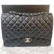 CHANEL Jumbo Maxi Leather Shoulder Bag Black