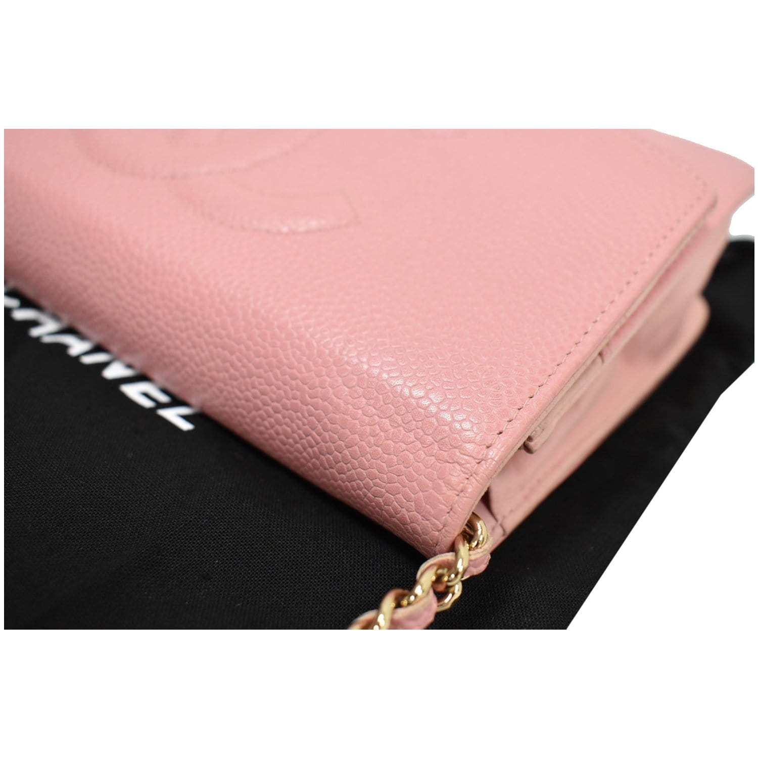 Chanel Pale Pink Quilted Caviar Wallet on Chain, myGemma