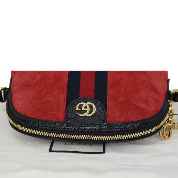 GUCCI Ophidia GG Small Suede Shoulder Bag Red 499621