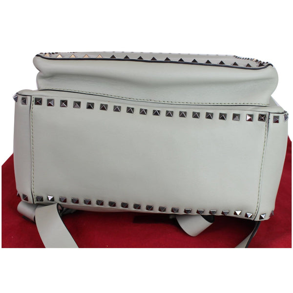 VALENTINO Garavani Rockstud Leather Backpack Light Green