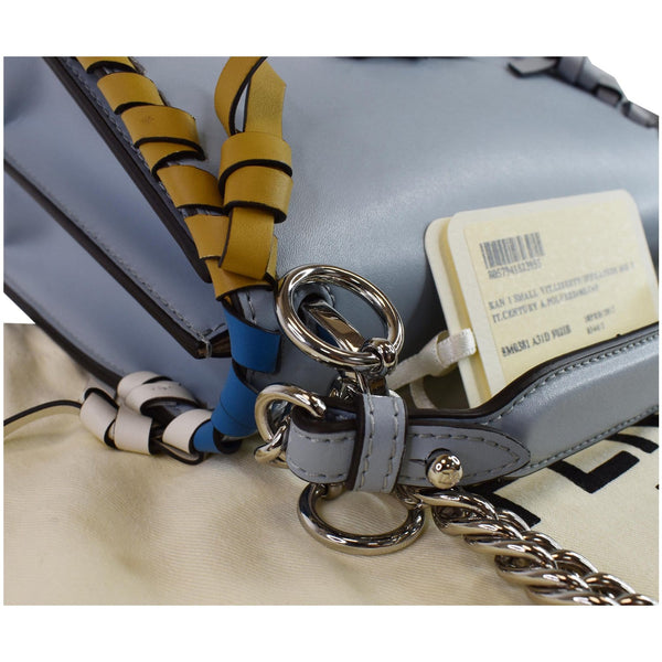 FENDI Vitello Liberty Whipstitch Bow Small Kan I Shoulder Bag Light Blue - Final Sale