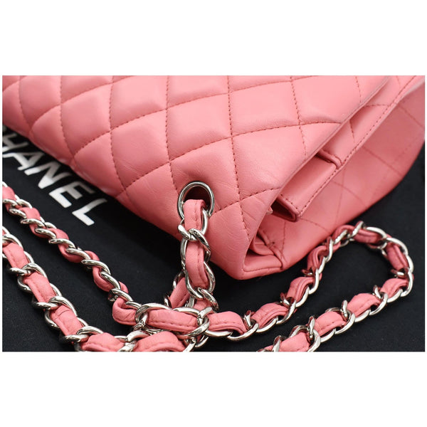 CHANEL Jumbo Double Flap Leather Shoulder Bag Pink