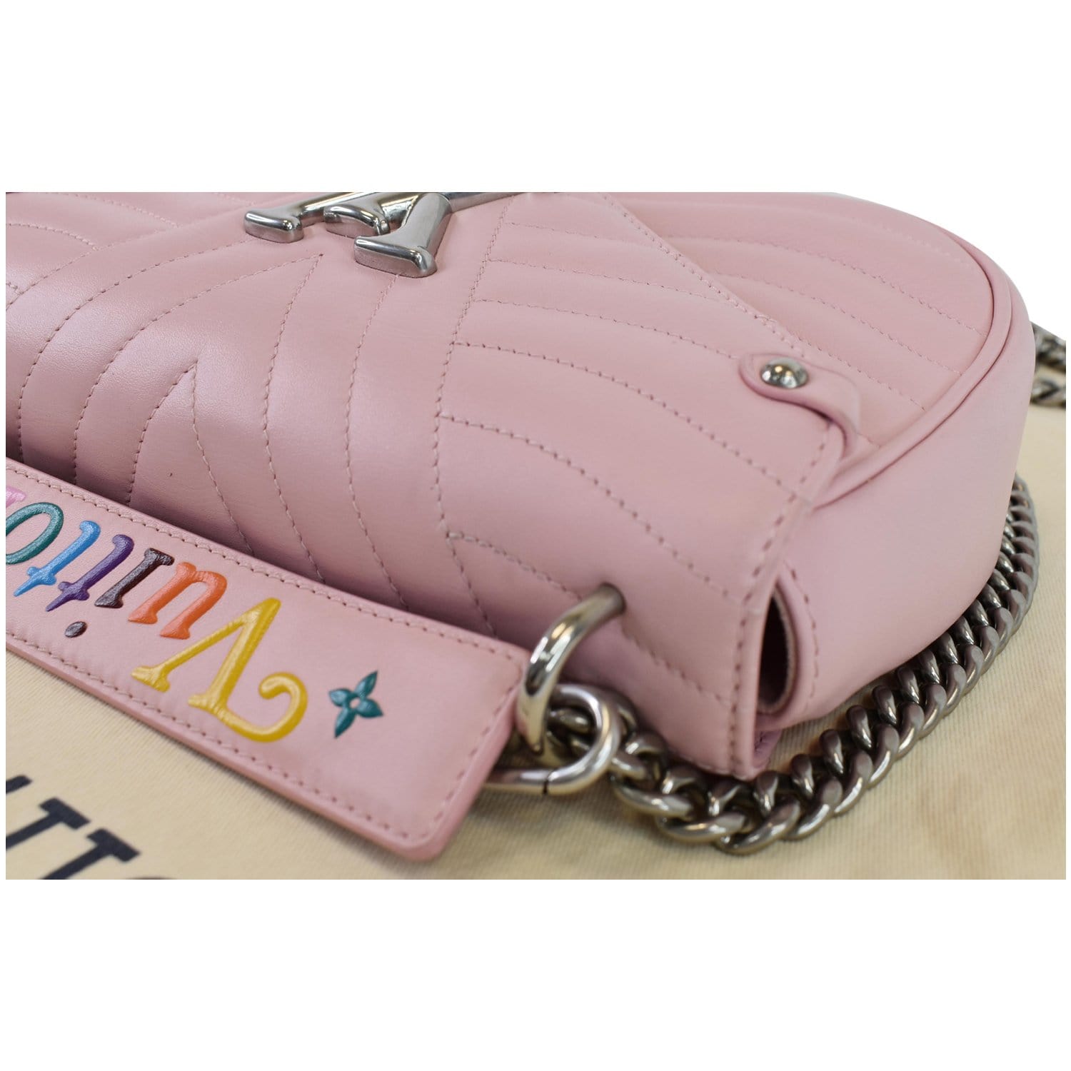 Louis Vuitton Pink Calfskin Leather Chain Louise MM Bag - Yoogi's