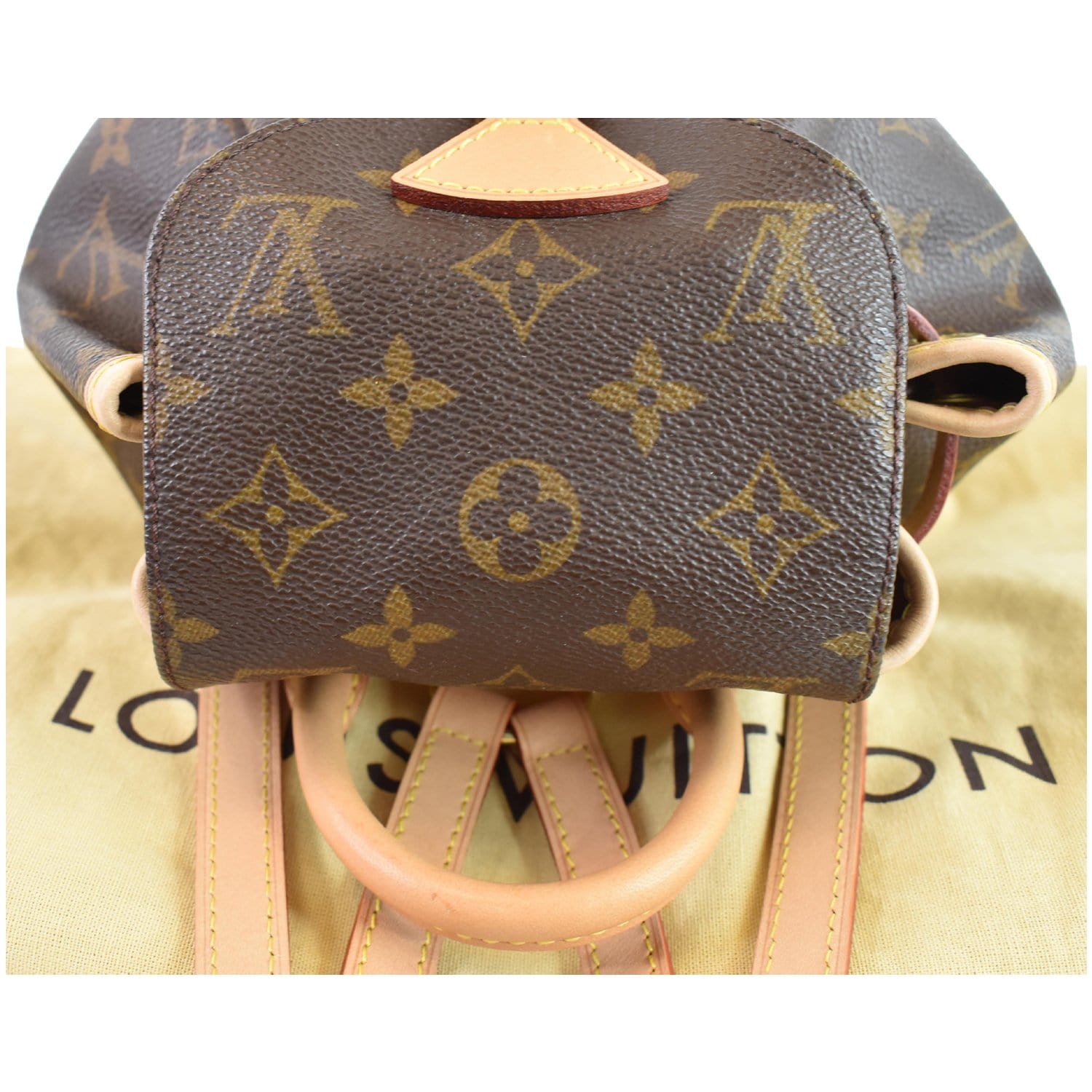 fake louis vuitton little backpack LOUIS VUITTON Mini Montsouris Monogram Canvas Backpack Bag Brown