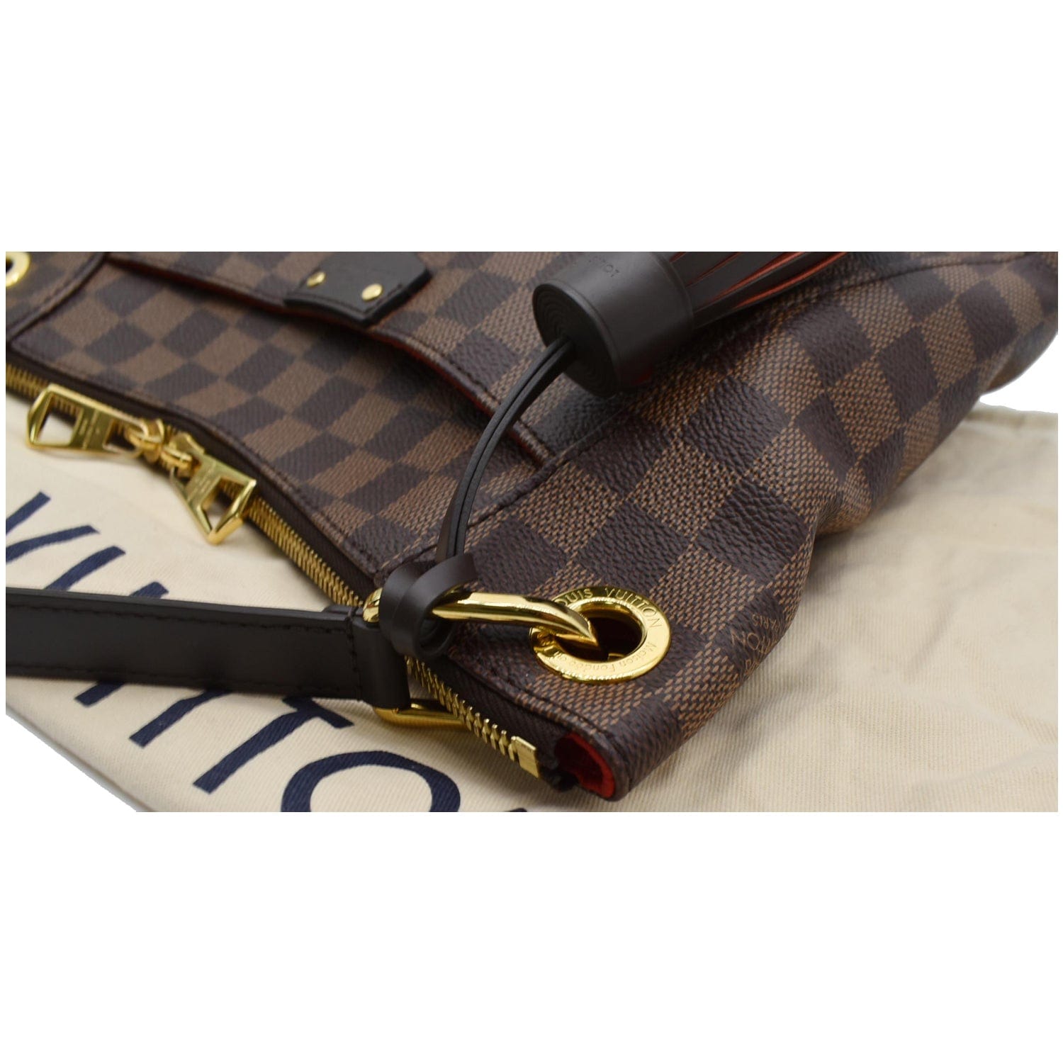 Louis+Vuitton+South+Bank+Besace+Shoulder+Bag+Brown+Canvas+Damier for sale  online