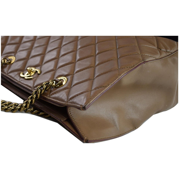 CHANEL Quilted Leather Perfect Edge Shopper Tote Brown