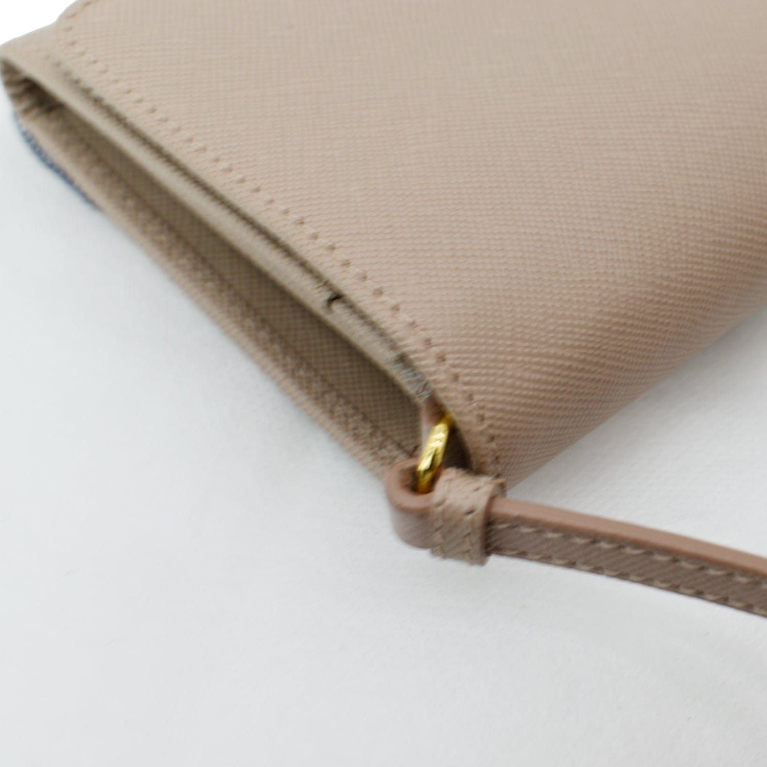 Prada Saffiano Mini Crossbody Bag in Natural