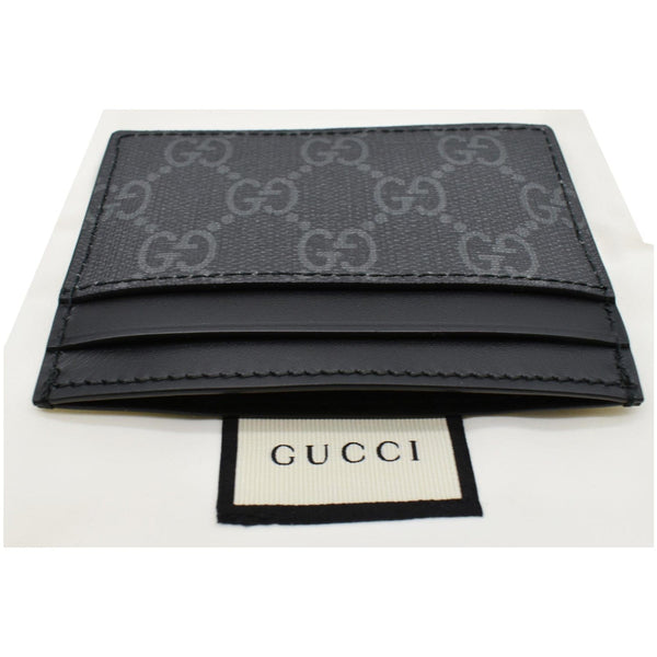 GUCCI Kingsnake Print GG Supreme Monogram Card Case Black 451277