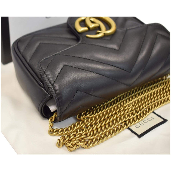 Gucci GG Marmont Super Mini Leather Handbag Black