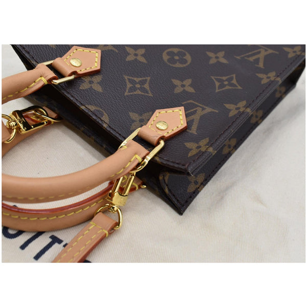 LOUIS VUITTON Petit Sac Plat Monogram Canvas Shoulder Bag Brown