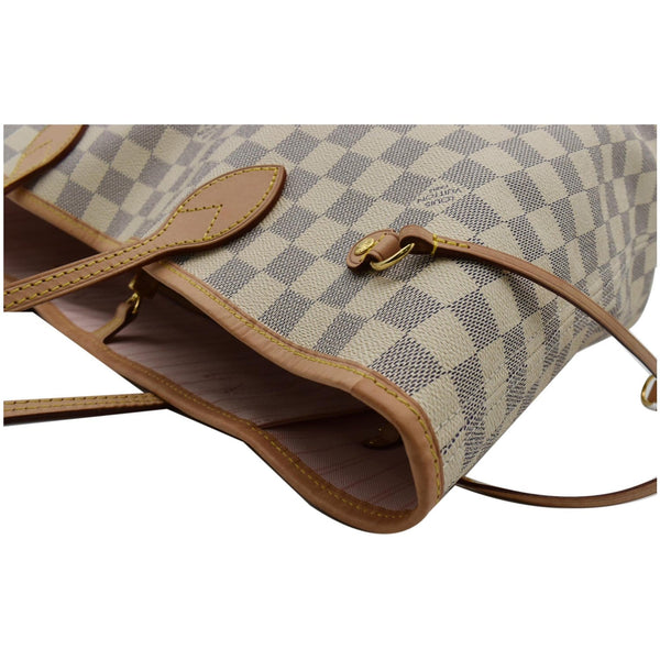 LOUIS VUITTON Neverfull MM Damier Azur Tote Shoulder Bag White