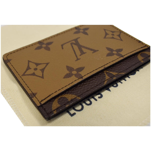 LOUIS VUITTON Monogram Reverse Canvas Card Holder Brown