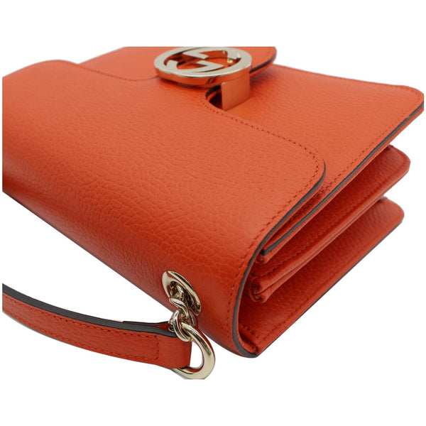 GUCCI Interlocking GG Leather Crossbody Bag Orange 510304