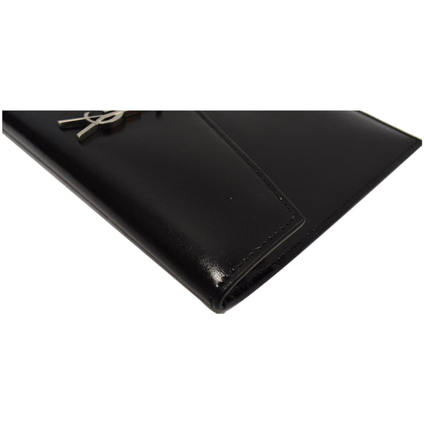 YVES SAINT LAURENT Uptown Large Envelope Leather Pouch Black