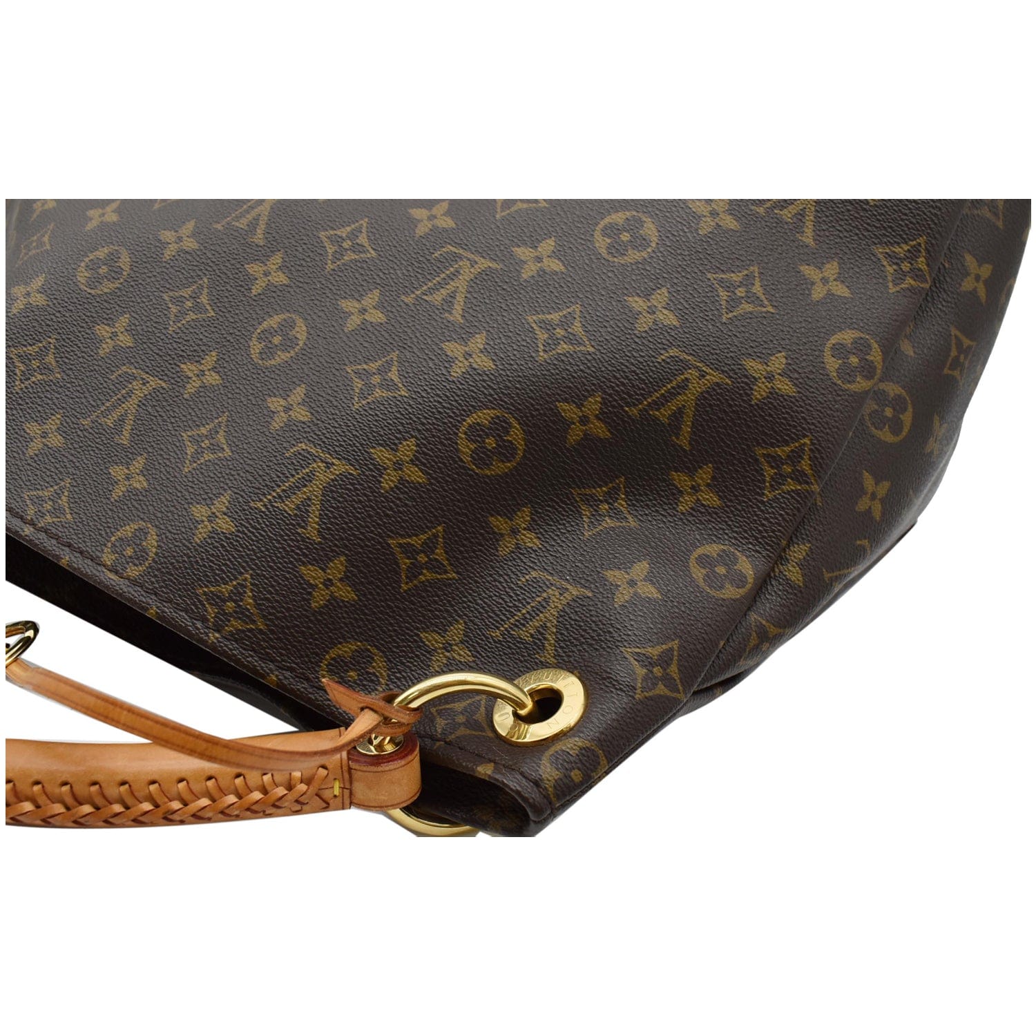 AUTHENTIC LOUIS VUITTON ARTSY MM leather brown hobo shoulder bag 2 way 