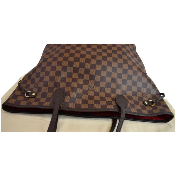 LOUIS VUITTON Neverfull MM Damier Ebene Tote Bag Brown