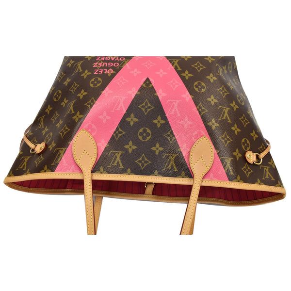 LOUIS VUITTON Neverfull MM V Grenade Monogram Canvas Shoulder Bag Brown