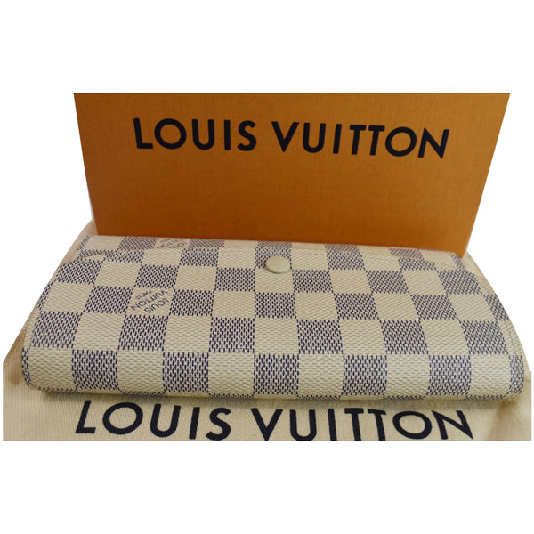 LOUIS VUITTON Emilie Damier Azur Wallet White