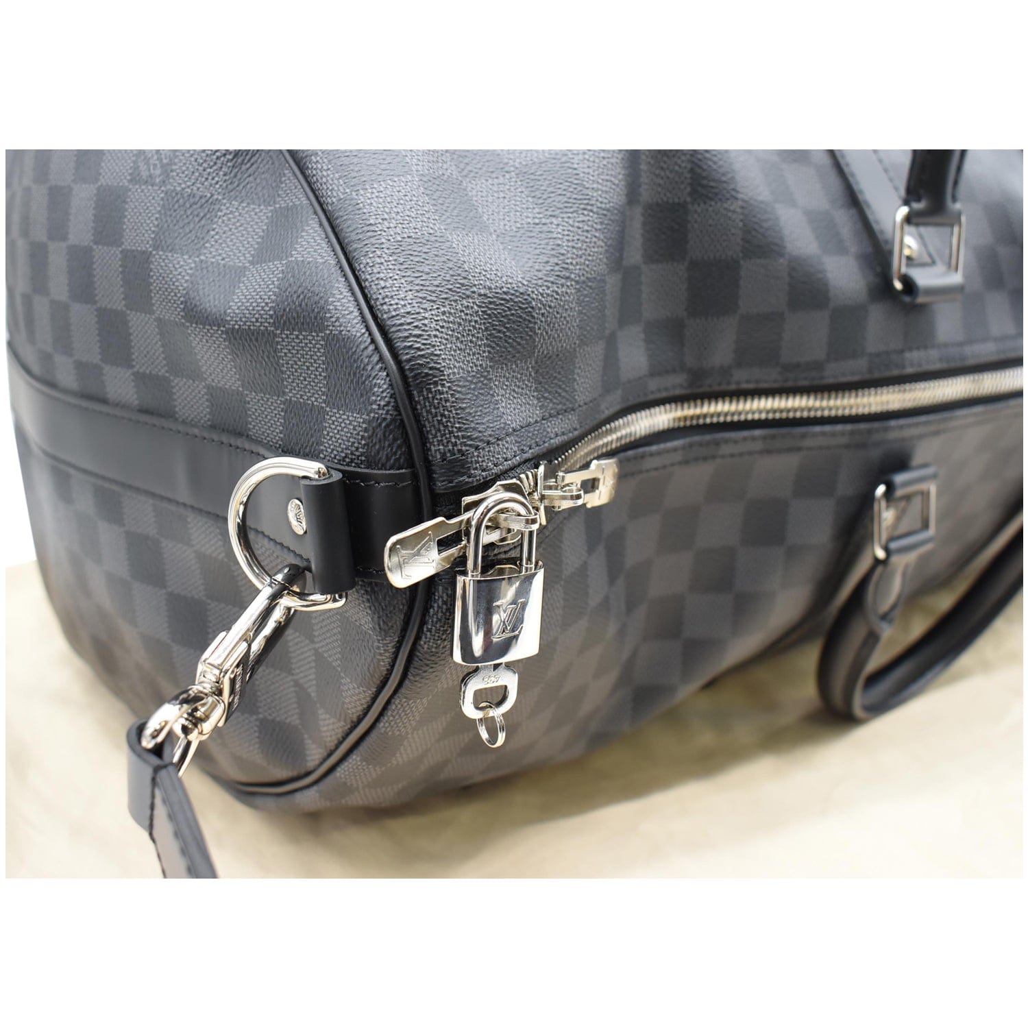 Louis Vuitton Keepall Bandouliere Damier Graphite Alps 55 Black/Grey in  Coated Canvas/Leather with Palladium - US