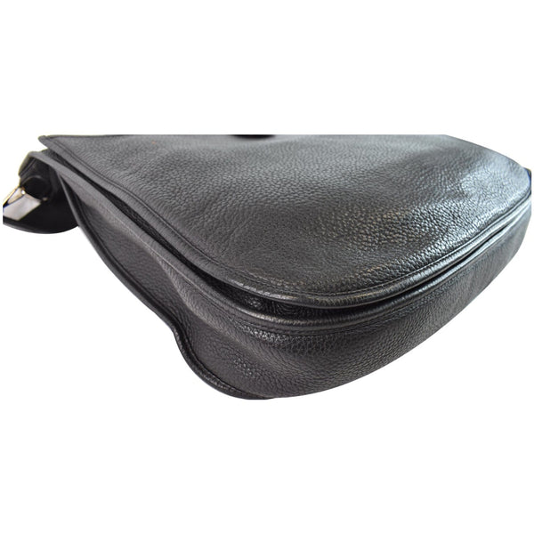 HERMES Evelyne TGM III Clemence Leather Crossbody Bag Black