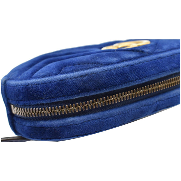 GUCCI GG Marmont Matelasse Velvet Belt Bag Blue 476434