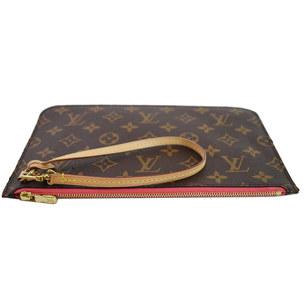 LOUIS VUITTON Pochette Wristlet Pouch Monogram Canvas Neverfull MM Brown