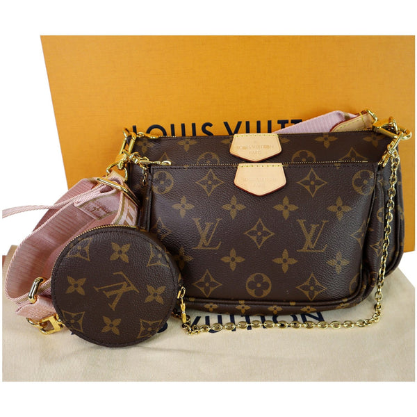 LOUIS VUITTON Multi Pochette Accessories Monogram Canvas Shoulder Bag Pink