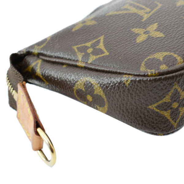 LOUIS VUITTON Mini Pochette Monogram Canvas Accessoires Pouch Brown