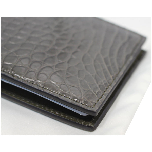 GUCCI Bi-Fold Crocodile Leather Wallet Black 365482 - 25% OFF