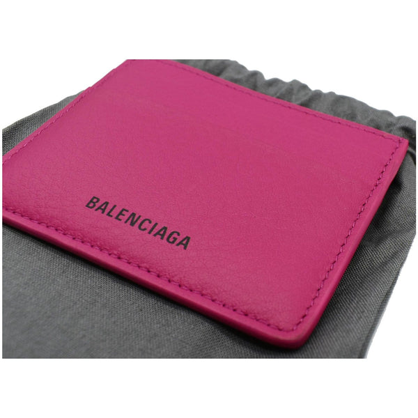 BALENCIAGA Leather Card Holder Pink