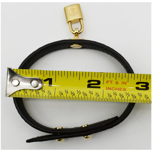 LOUIS VUITTON Lock Monogram Canvas Bracelet Brown Size 19