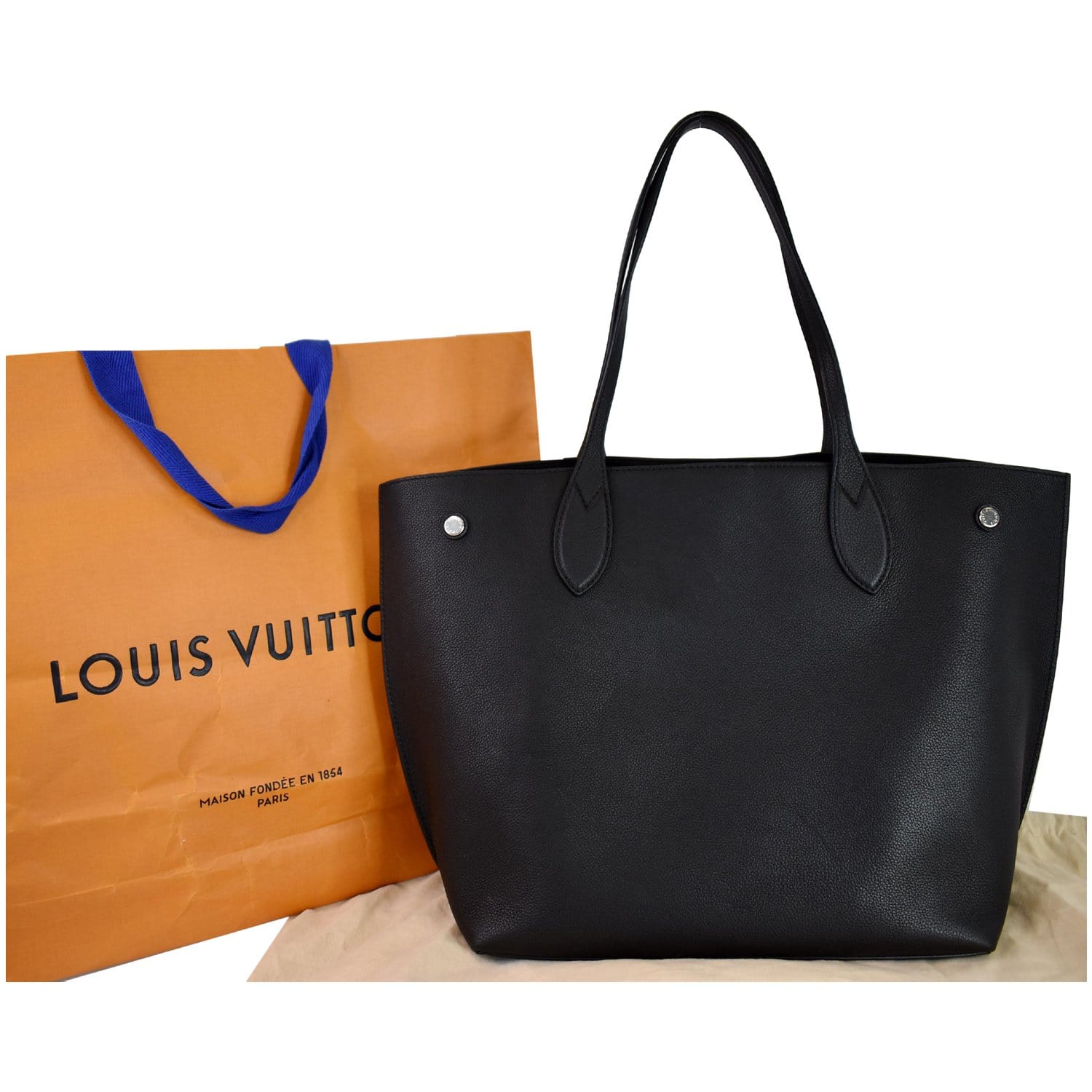 Louis Vuitton Rose/Black Leather Lockme Cabas Tote Bag - Yoogi's Closet