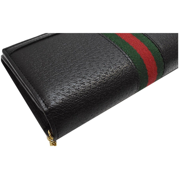 GUCCI Ophidia GG Web Leather Wallet On Chain Bag Black 546592