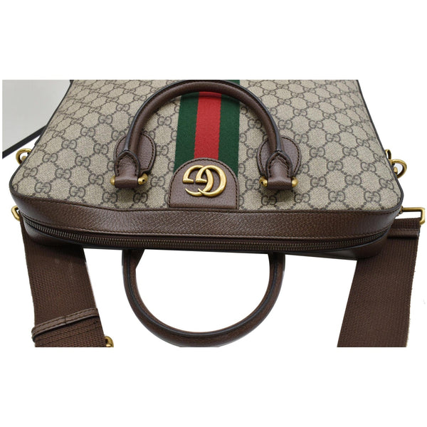 GUCCI Ophidia Soft GG Supreme Canvas Leather Briefcase Shoulder Bag Beige 574793