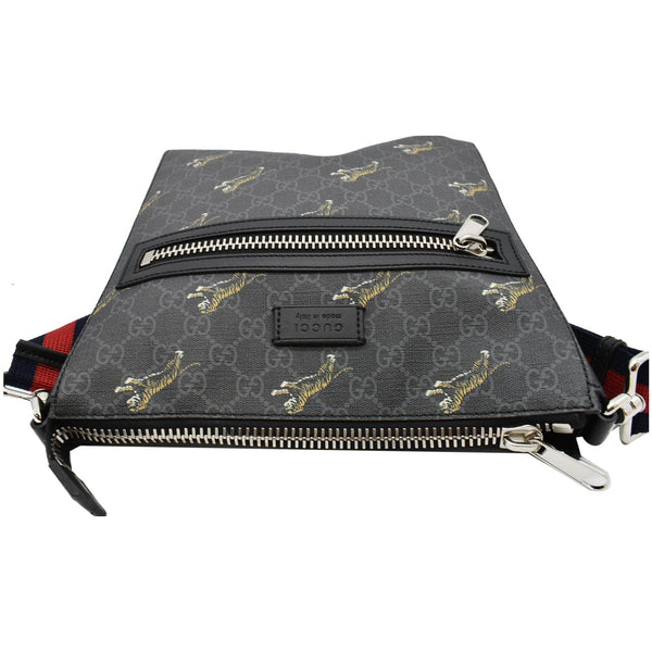 GUCCI Bestiary Tigers GG Supreme Square Messenger Bag Black 474137