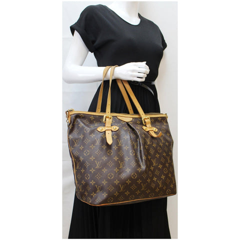 LOUIS VUITTON Palermo GM Monogram Canvas Tote Bag Brown
