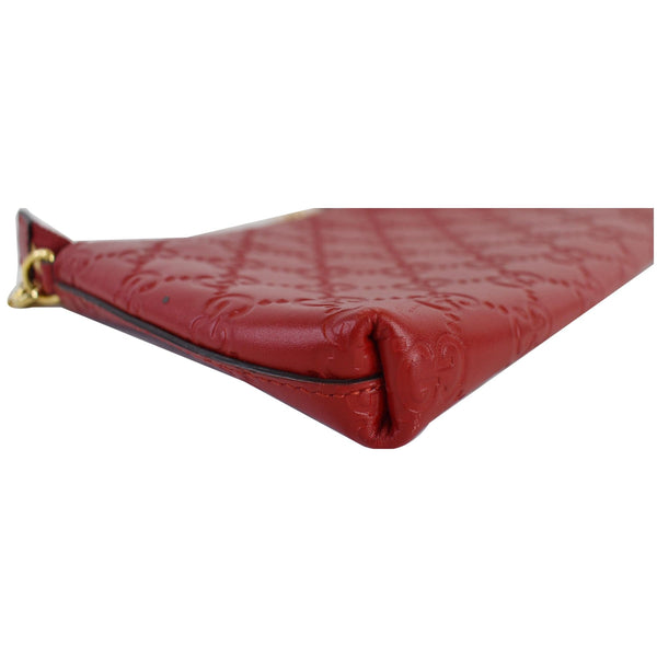 GUCCI Guccissima Leather Chain Wallet Clutch Bag Red 428449