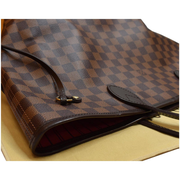 LOUIS VUITTON Neverfull MM Damier Ebene Tote Shoulder Bag Brown