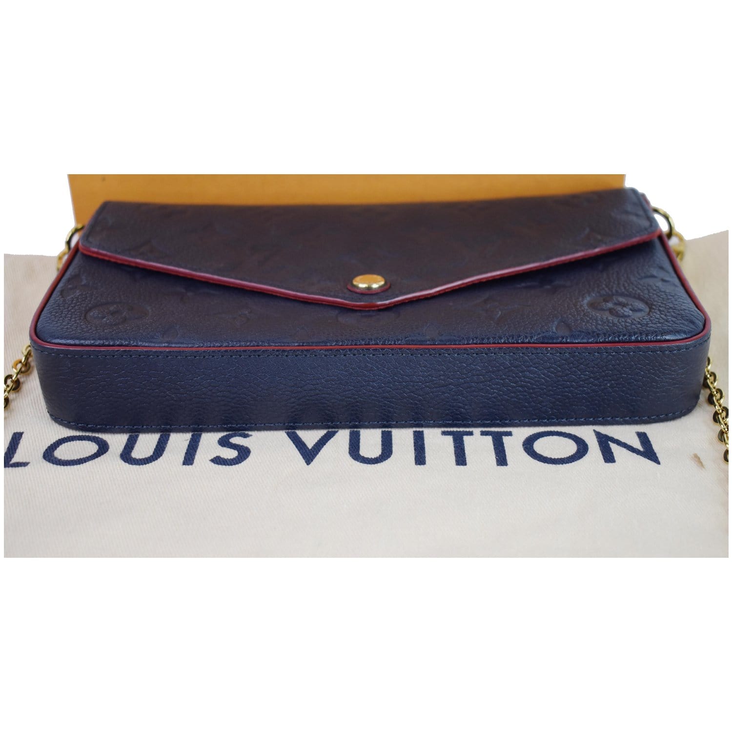M64064 Louis Vuitton Monogram Empreinte Félicie Pochette-Blue