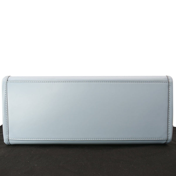 FENDI Sunshine Plexiglass Medium Leather Shopper Tote Bag Blue