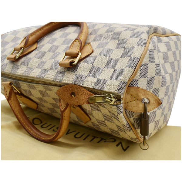 LOUIS VUITTON Speedy 30 Damier Azur Satchel Bag White - Sold